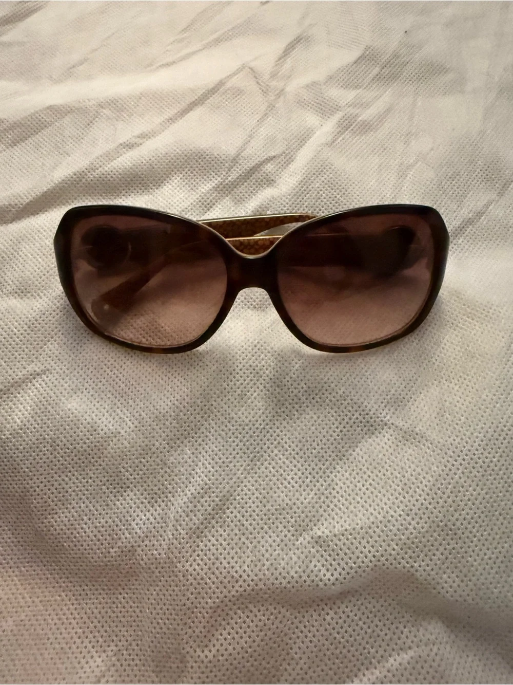 Vintage Coach Brown, Gold, Tortoise Shell Sunglasses and case
